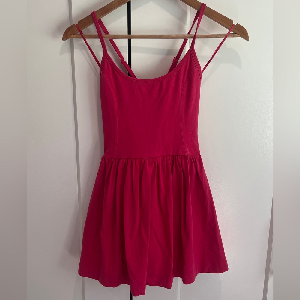 French Connection Pink Mini Dress XS/4 Adjustable Straps Built-In Shorts